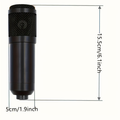 Kit completo de podcasting con micrófono BM800, tarjeta de sonido V8 y cambiador de voz, alimentado por USB o batería, ideal para grabar, cantar, transmitir en vivo y jugar, color negro