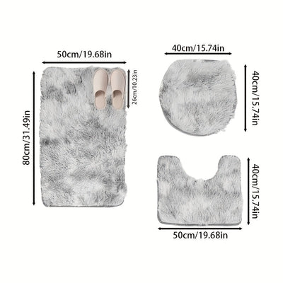 Conjunto de 3 Alfombras Suaves y Acolchadas para Interiores, Alfombra de Lujo Moderna, Absorbente, Antideslizante y Adecuada para Baño, Decoración del Hogar, Tapetes