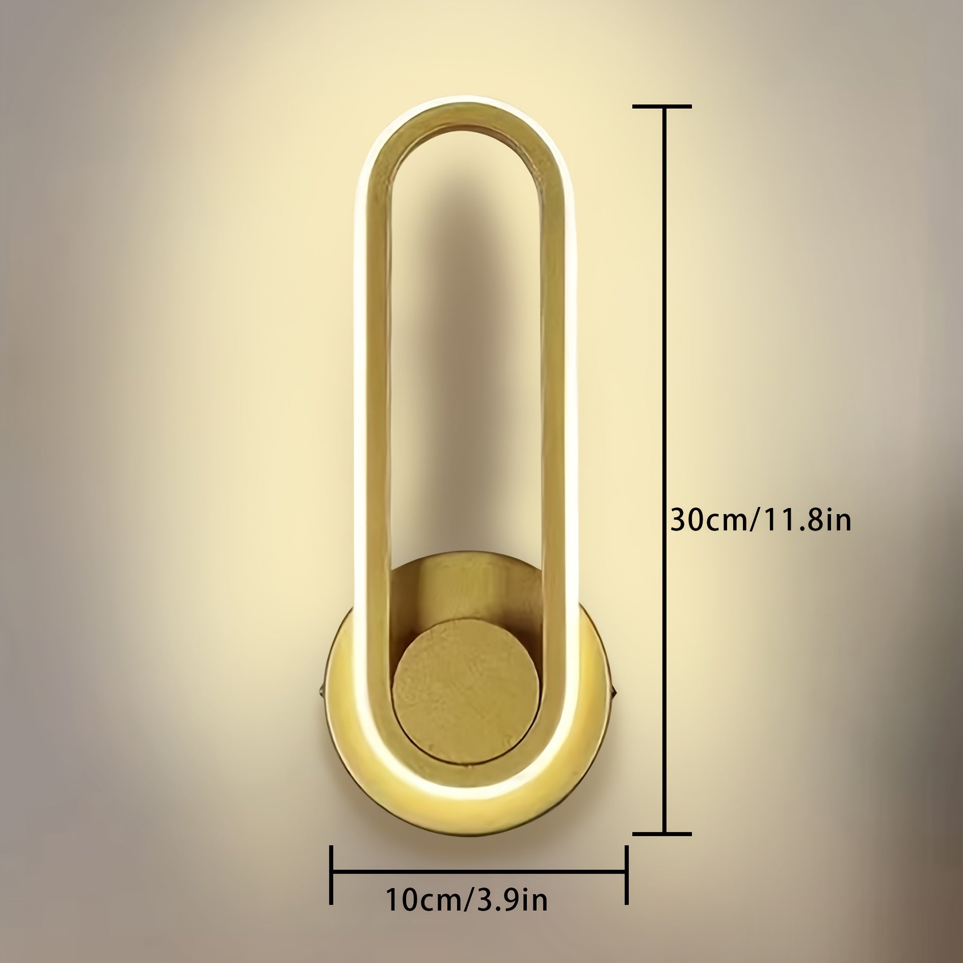1 pieza de luz de tocador LED geométrica moderna, 3 colores ajustables con diseño dorado y alas blancas, montaje semienterrado, lámpara de pared desmontable, metal y acrílico, para dormitorio, porche, cocina, balcón, oficina, decoración de pared - Incluy
