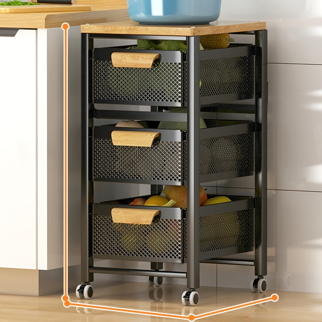 1pieza Estante de almacenamiento de varias capas, 3-4 capas ahorradoras de espacio, metal, estante deslizante, montaje en el suelo, no requiere electricidad, para dormitorio, cocina, camping al aire libre, hogar y camping todo el año, estantes de almacen