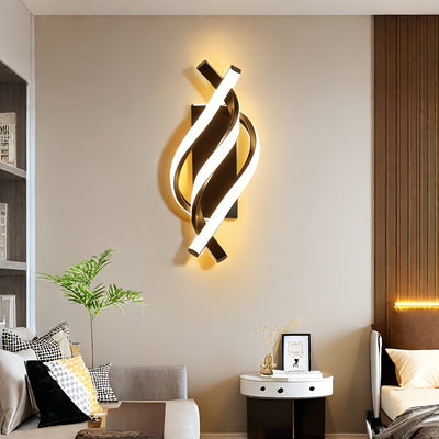 1pc Moderna Lámpara de Pared LED, Montaje Semiflush de Hierro Fundido con Acabado de Metal Pulido, Temperatura de Color 3000K-6000K, Control de Interruptor, Cableado, No Desmontable, 3 Niveles de Brillo Ajustables, Ideal para Dormitorio y Estudio - 110-2