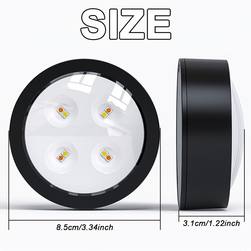 Juego de 3 Luces LED Magnéticas para Montaje en Pared con Control Remoto, Función de Temporizador y Regulación de 4 Velocidades, 3 Modos de Color (Natural/Cálido/Blanco), Alimentadas por Batería para Sala de Estar, Guardería, Iluminación Trasera de TV y