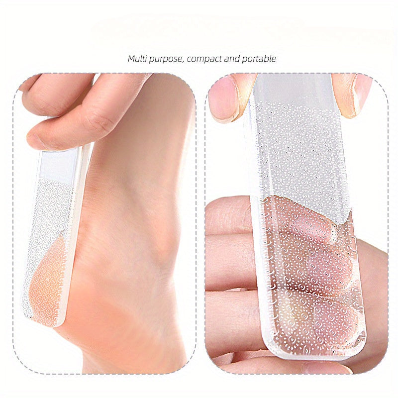 Removedor de Vidrio Nano & Lima para Pies - Herramienta Exfoliante Portátil sin Batería para Cutículas, Talones y Pieles Muertas Color Beige Claro - Instrumento de Pedicura y Manicura Sin Alcohol para Viajes