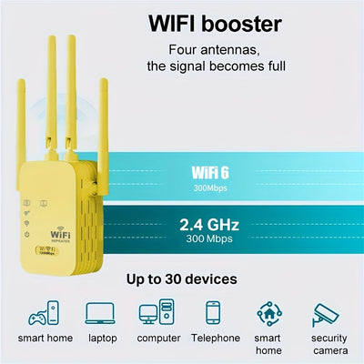 Extensor WiFi de 1200Mbps - Repetidor/Router sin varillas, Cobertura Hasta 10,000 Pies Cuadrados, Anti-Interferencias, Perfecto para Noches de Juegos Familiares y Celebraciones al Aire Libre - Enchufe Estadounidense, Regalo Ideal para Fiestas y Cumpleaño
