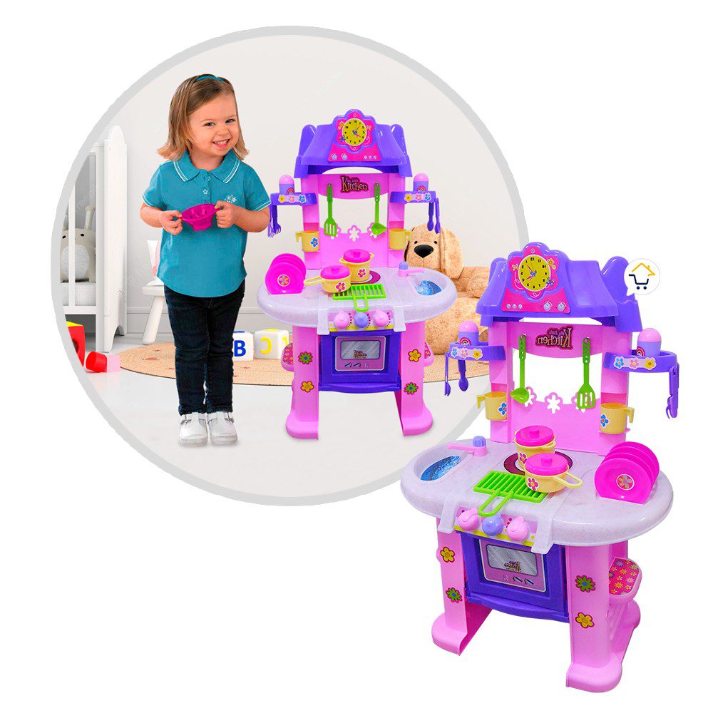 Cocina Infantil Grande Completa Con Luces Y Sonidos PF860
