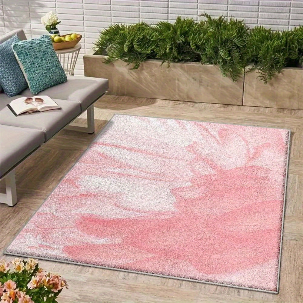 Alfombra de Terciopelo 851g/m² Minimalista para Camping al Aire Libre, Diseño Geométrico Ultra Suave y Lavable a Máquina - Decoración Lujosa y Ligera para Interiores/Exteriores en Color Crema Francés