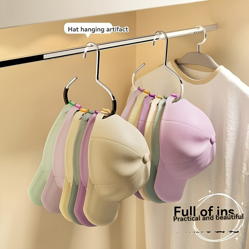 1pc Colgador de Sombreros Nuevo, Almacenamiento Fantástico: 1 Colgador para 8 Gorras, Organizador Multifuncional para Dormitorio o Armario con Soporte Interior sin Ganchos ni Marcas