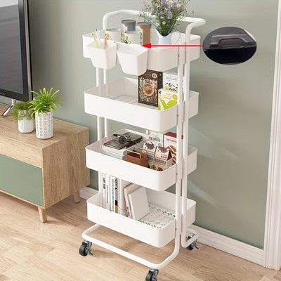 Carrito de Almacenamiento Versátil de 3 o 4 Niveles con Ruedas - Ideal para la Organización de Cocina, Baño y Lavandería