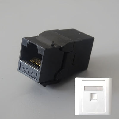 10 Piezas de Paneles Ethernet RJ45 CAT6A - Conectores Keystone Blindados UTP con Contactos Dorados, Cableado Recto y Cruzado, Fácil Instalación para Redes Domésticas/Oficina/Gaming