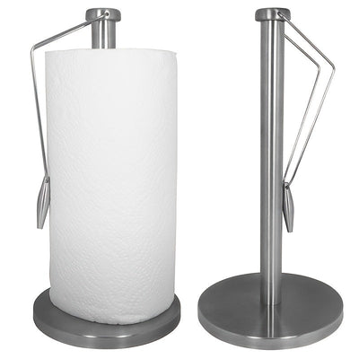 Soporte para toallas de papel de cocina Akimbo de acero inoxidable, soporte para rollos de papel higiénico de estilo europeo para baño