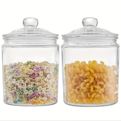 Tarros de Vidrio Herméticos de 32oz/64oz para Almacenamiento, Organizadores Apilables de Harina, Azúcar, Café y Especias – Tarros Multiusos para Cocina y Despensa