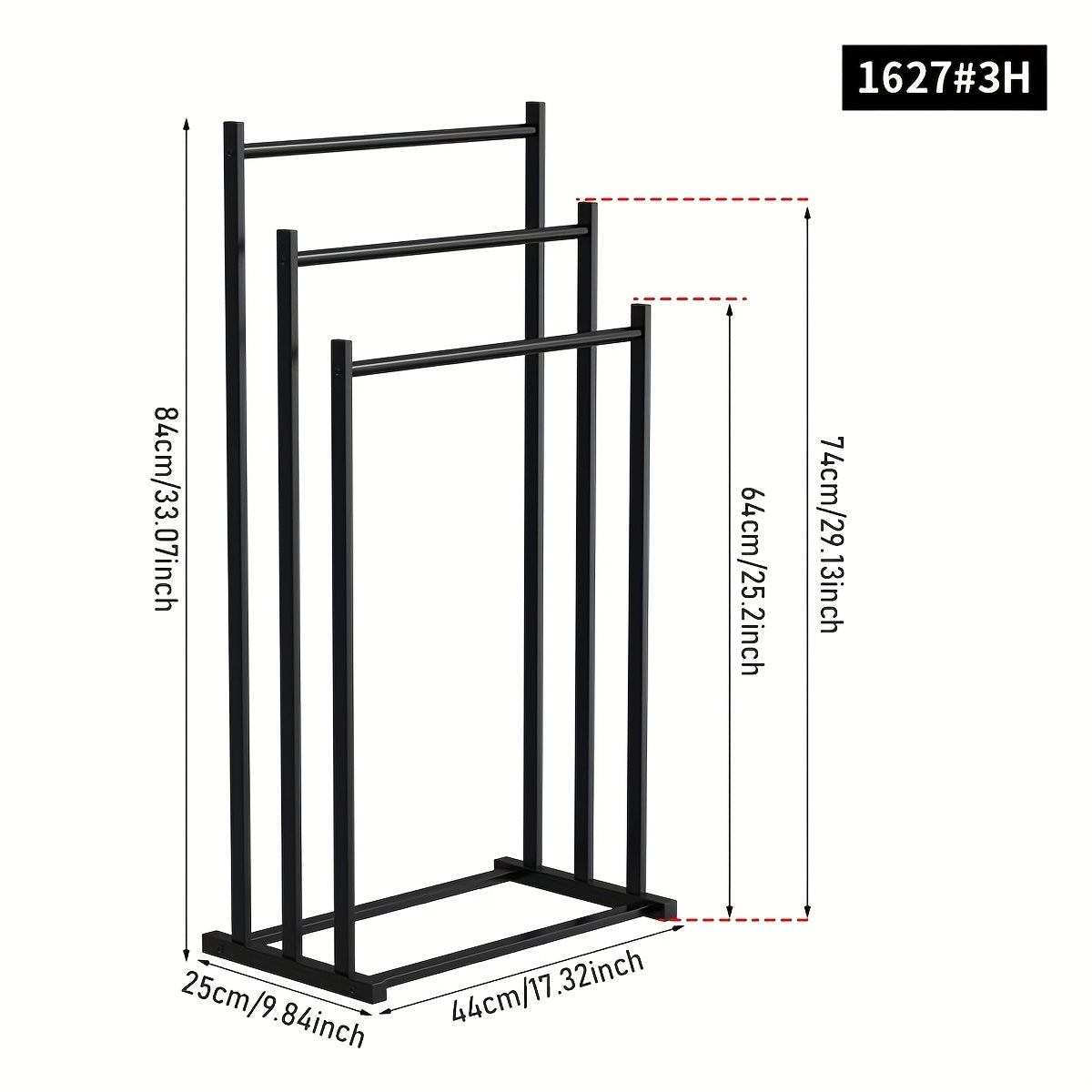1 pieza, perchero moderno de 3 niveles independiente - Soporte resistente para toallas de baño y piscina, organizador multifuncional que ahorra espacio, para uso en interiores o exteriores, sin necesidad de instalación