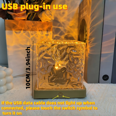Luces ambientales de ondas acuáticas Aurora Boreal cuadradas/redondas, alimentación USB, monocromático | Dormitorio | sala de estar | oficina, luz nocturna, decoración | Luz proyectora, regalo ideal para fiestas | Cumpleaños | San Valentín | Navidad, mej