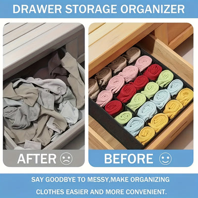 Caja organizadora plegable de 24 divisiones para ropa interior, multifuncional, colapsable, ideal para organizar ropa interior, pañuelos, corbatas, cinturones, calcetines y ropa en el hogar