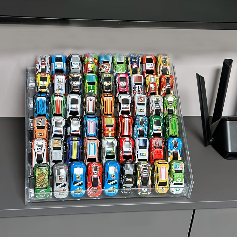 Estante de Exhibición Acrílico Versátil para Coches de Juguete y Joyería - Apilable, Diseño de Múltiples Capas, Perfecto para Regalos de Navidad y Fiestas