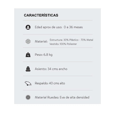 COCHE ESTANDAR  KLAUS HAPPY BABY - ROSADO