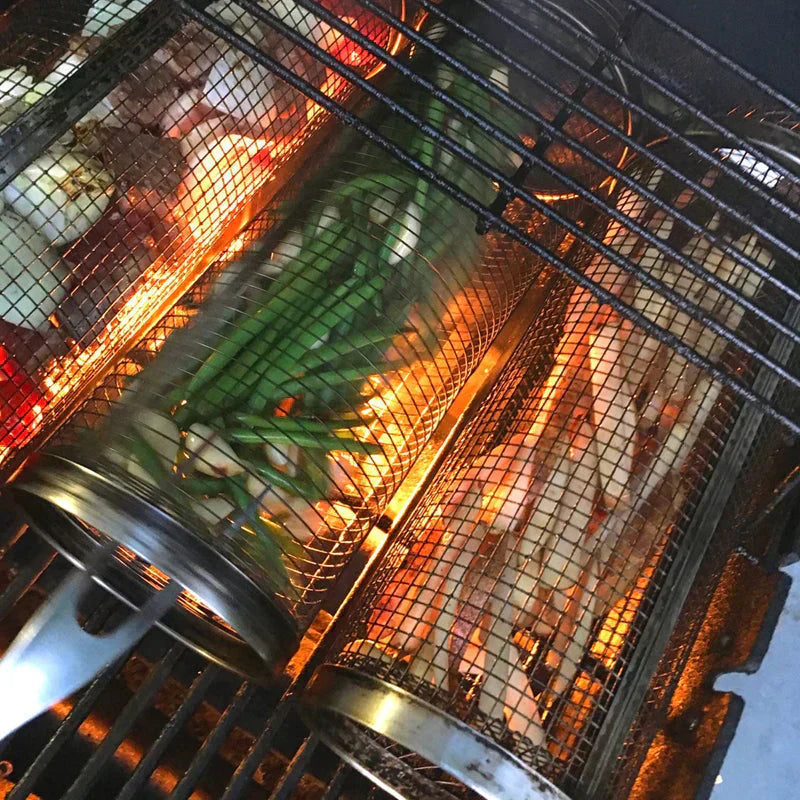 Cesta de parrilla cilíndrica