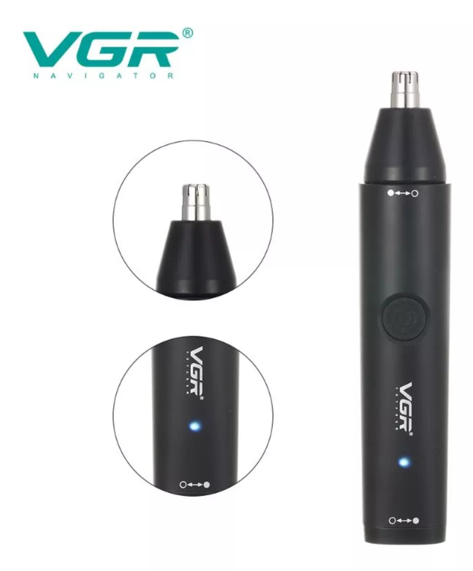Trimmer Nariz Oreja Ceja Recortador Vgr V613 Recargable Ipx5 Color Negro