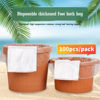 100 piezas de bolsas de baño de pies gruesas desechables - Alta calidad, sin olores, resistentes al calor, gran capacidad de carga, ideales para el hogar, dormitorios, spas y salones de cuidado de pies, accesorios para pies