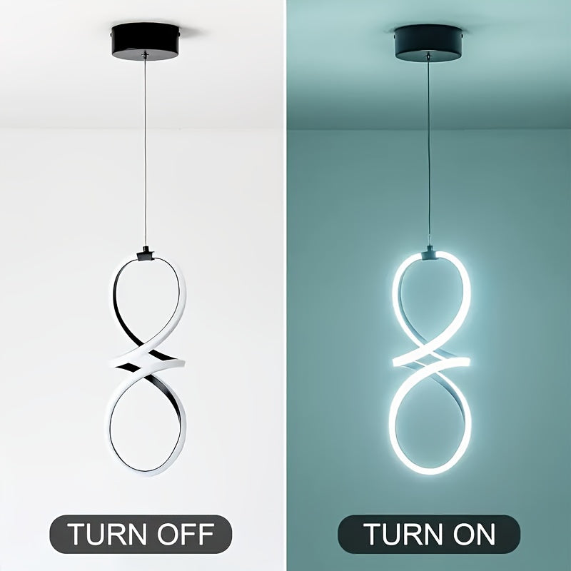 Lámpara colgante LED decorativa de metal, estilo minimalista con diseño creativo, ideal para decoración comercial en salas, habitaciones, cocinas, pasillos, escaleras, hoteles y restaurantes