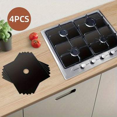 4pcs Tapetes Protectoras para Estufa de Gas de Teflón - Antiadherentes, Fáciles de Limpiar, Resistentes al Aceite y la Grasa, Almohadillas de Cocina Resistentes al Calor, para Seguridad en la Cocina / Equipo de Alimentación, Ideal para Chef Caseros