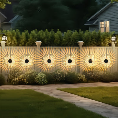 4 piezas, lámpara de pared solar IP65 para exteriores, lámpara de pared exterior con sensor para balcón y terraza, lámpara de decoración para puerta de villa de patio, lámpara de paisaje de jardín de hierro forjado retro, lámpara de proyección hueca