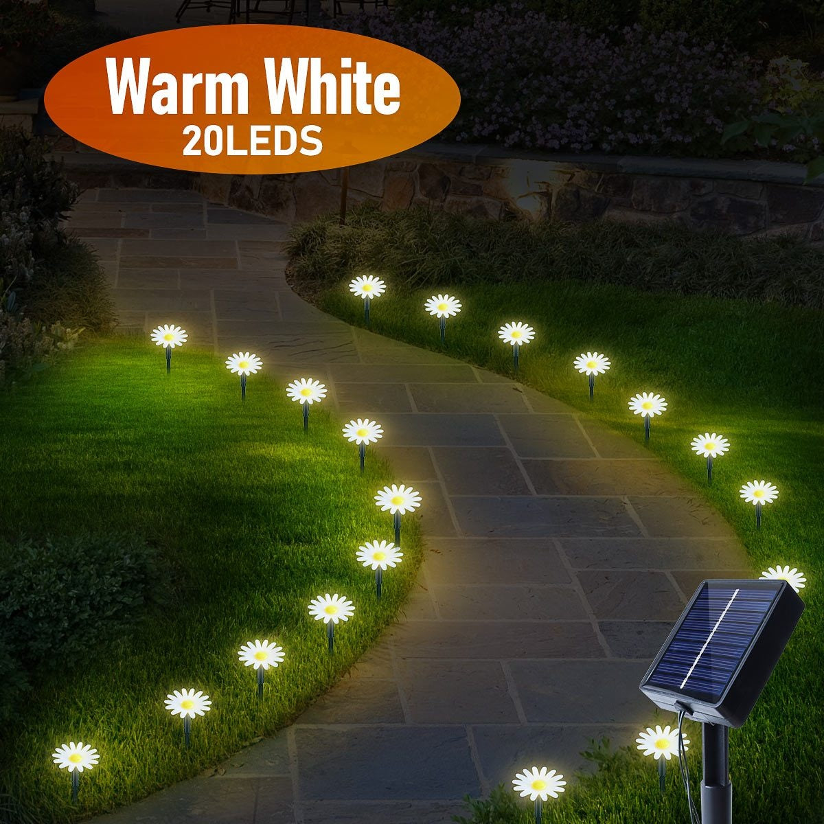 Luces LED Solares para Jardín en Forma de Flor - Impermeables IP65 con 8 Modos, Batería de Litio y Encendido/Apagado Automático para Camping, Parques, RV, Patio, Caminos Decorativos, Iluminación Solar para Exteriores, Luces Decorativas Solares