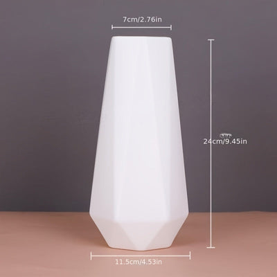 1 unidad Jarrón geométrico contemporáneo de flores, plástico resistente a los golpes, decoración de estilo europeo, ornamento multiusos seco y húmedo, accesorio de decoración para el hogar - Colores surtidos