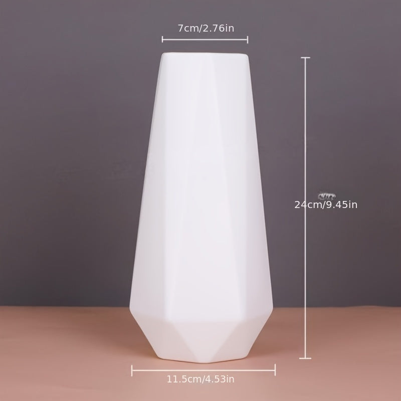 1 unidad Jarrón geométrico contemporáneo de flores, plástico resistente a los golpes, decoración de estilo europeo, ornamento multiusos seco y húmedo, accesorio de decoración para el hogar - Colores surtidos