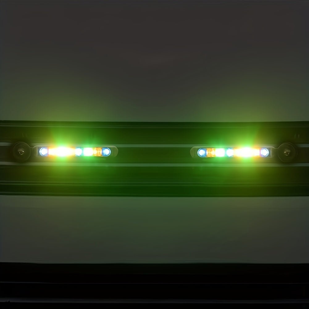 2 piezas de decoración de luz LED para coche] 2 piezas de decoración de viento para coche Exterior con luz LED auxiliar de iluminación de ventilador de luz auxiliar de iluminación Lámpara decorativa, sin batería