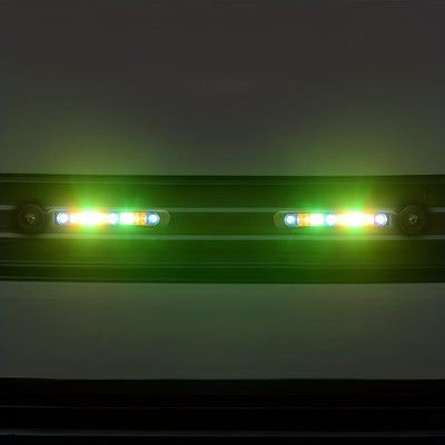 2 piezas de decoración de luz LED para coche] 2 piezas de decoración de viento para coche Exterior con luz LED auxiliar de iluminación de ventilador de luz auxiliar de iluminación Lámpara decorativa, sin batería