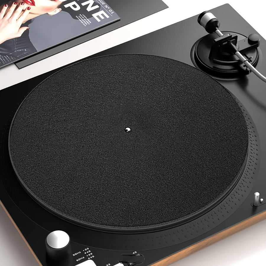 Alfombrilla Antiestática de Vinilo para Tocadiscos - Tapete de Fieltro Antideslizante para Mejora de la Calidad del Sonido, Material Duradero de Poliéster, Grosor de 3mm, Ideal para DJ y Aficionados al Karaoke, Cuidado de Discos de Vinilo | Colocación Es