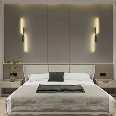 Conjunto de 2 lámparas de pared LED ultradelgadas y elegantes para el ambiente del salón. La moderna lámpara de noche metálica es ideal para la decoración del hogar, dormitorios, hoteles, restaurantes, cafeterías y otros espacios comerciales. Fácil de in