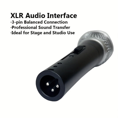 Venta Caliente Modelo 58 Micrófono Dinámico Profesional con Cable para Canto en Escenario, Grabación de Estudio, Karaoke en Casa - Sonido de Alta Calidad, Micrófono Portátil con Interruptor, Conector Jack de 6,35 mm, Sin Batería, Color Mixto