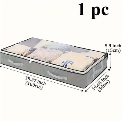 1pc Organizador rectangular de almacenamiento debajo de la cama de estilo Luxe con asas, bolsa de organización de ropa y edredones de gran capacidad no impermeable para decoración de dormitorio, uso multiusos, almacenamiento debajo de la cama