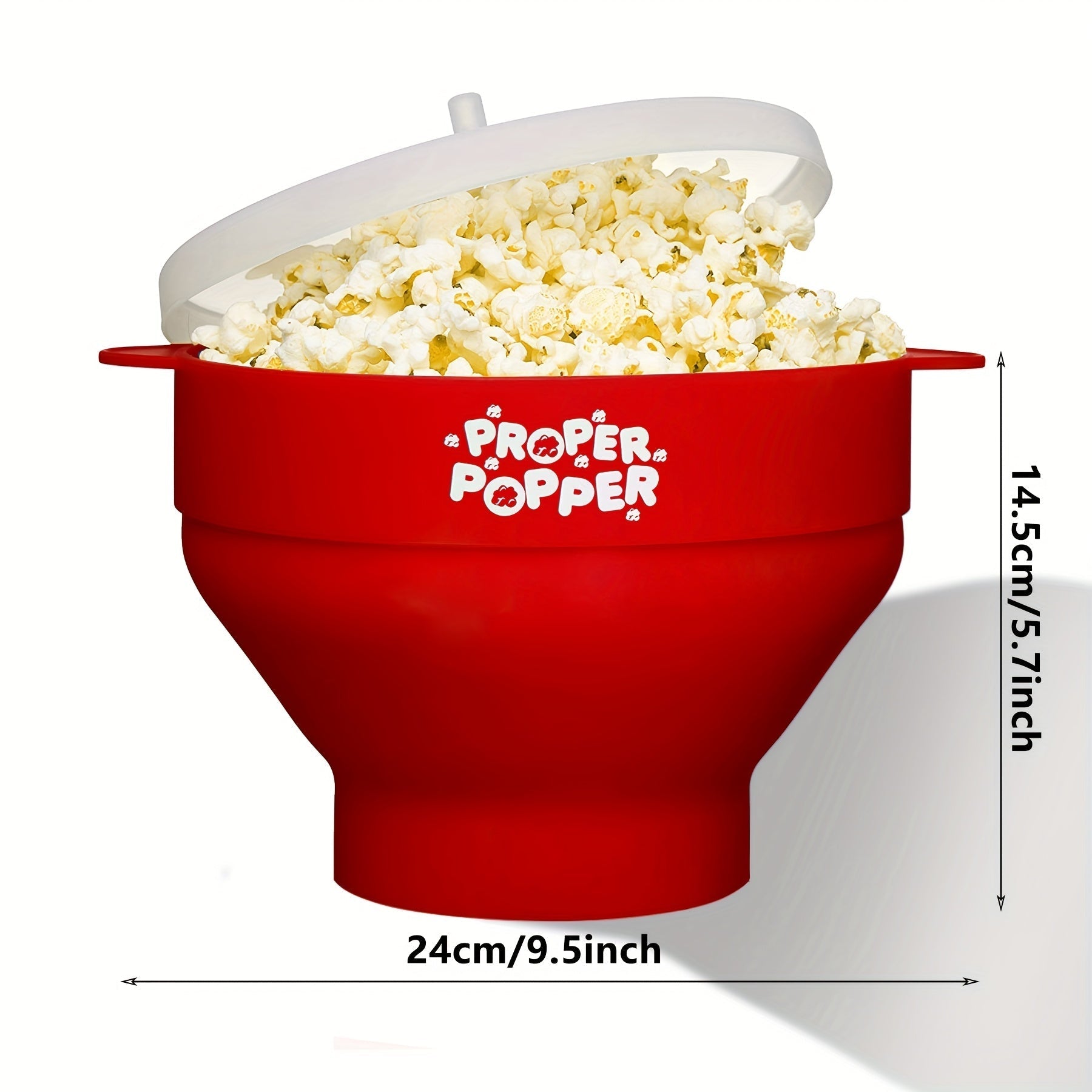 1pc Creador de Palomitas de Microondas Proper Popper, Capacidad Grande de 3L, Silicona Libre de BPA, Bol Plegable con Marcas de Medición, Apto para Lavavajillas, Varios Colores Disponibles, Perfecto para Noches de Película en Familia, Diseño Divertido, M
