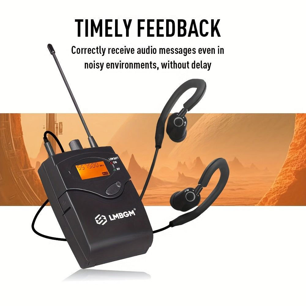 Sistema de monitoreo inalámbrico intrauditivo UHF de dos canales LMBGM con tipo de monitoreo, adecuado para escenario, banda, estudio, músico, monitoreo