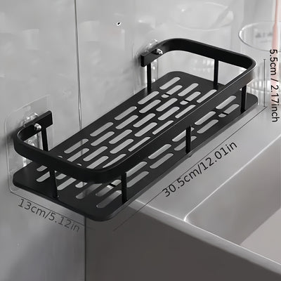 Organizador de ducha montado en pared, gran capacidad, instalación sin taladros, portajabones flotante para baño y cocina, ahorro de espacio, fácil de instalar, organizador de artículos de tocador y cosméticos