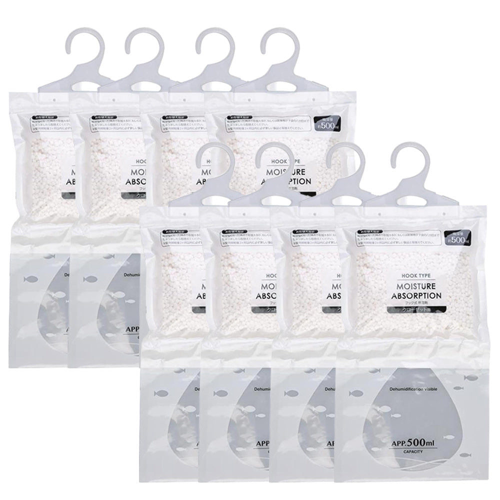 8 unidades Bolsas de Absorbedor de Humedad Colgantes Grandes - Deshumidificador Reutilizable para Hogar, Coche y Armario, Sin Electricidad, Eliminación Eficiente de Humedad, Deshumidificador de Armario|Accesorio de Hogar Moderno|Diseño Colgante Duradero