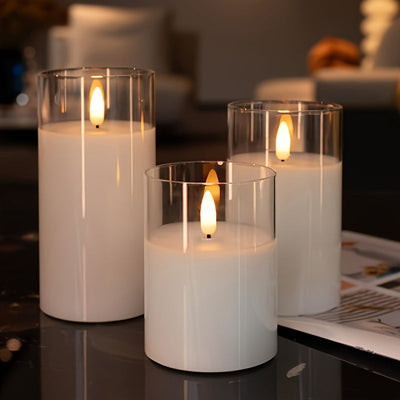 Velitas LED con llama realista y parpadeante - Velas sin llama alimentadas por batería con mecha 3D para Navidad, hogar, bodas, cumpleaños y ambiente romántico (AAA no incluidos), velas sin llama, iluminación festiva, iluminación elegante, plástico durad