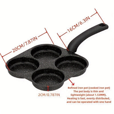 1 sartén para huevos antiadherente, sartén para tortitas de desayuno, sartén de hierro fundido para hamburguesas de huevo, compatible con estufa de gas y eléctrica, múltiples cocinas, herramientas ideales de cocina, suministros de cocina, accesorios de c