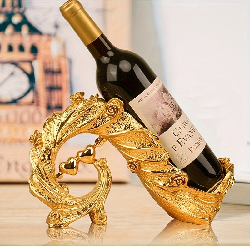 Elegante soporte de vino de pavos reales - Resina duradera, apilable, lujo ligero para decoración del hogar en el salón, comedor y armario de vino, exhibición de vino | Soporte de vino artístico | Soporte de vino duradero