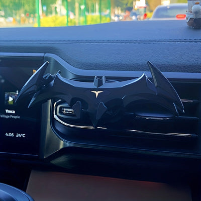 Soporte para teléfono en ventilación de auto, diseño ajustable y extensible en forma de murciélago, plástico negro de alta calidad, agarre seguro para ranuras de ventilación, accesorios para auto, accesorio para vehículo | Diseño único de murciélago | Pl