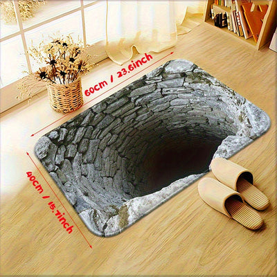 1pc de felpudo con diseño de ilusión óptica abismo infinito, ideal para baños, dormitorios, entradas de salón, camping y picnics | Diseño visual | Alfombrillas para hogar y baño