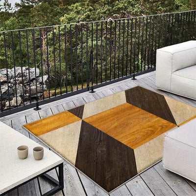 Alfombra de Lujo Antideslizante con Estampado Geométrico Moderno en Terciopelo/852g/m², Diseño Floral - Bajo Pile, Lavable a Máquina, Ideal para Exteriores, Comedor y Camping - Forma Rectangular, Ligera, Tejido de Vellón Grueso