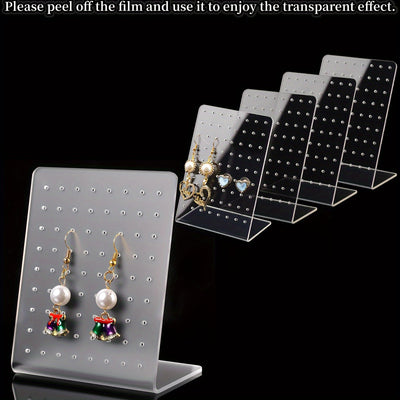 Organizador de aretes acrílico con 72 orificios, 1/2/3/4/10 piezas, soporte para exhibición de joyería, transparente, ideal para venta al por menor, almacenamiento en casa, medidas 10.01 x 7.59 x 5.51 cm, torres para joyería