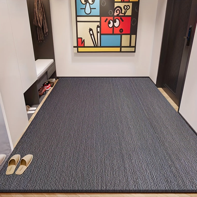 Alfombra para cocina de entrada interior/exterior rayada, antideslizante, reductora de ruido, grosor de 6mm, 1200g/metro cuadrado, cortable y apta para diversos escenarios como entradas, cocinas, salones y balcones
