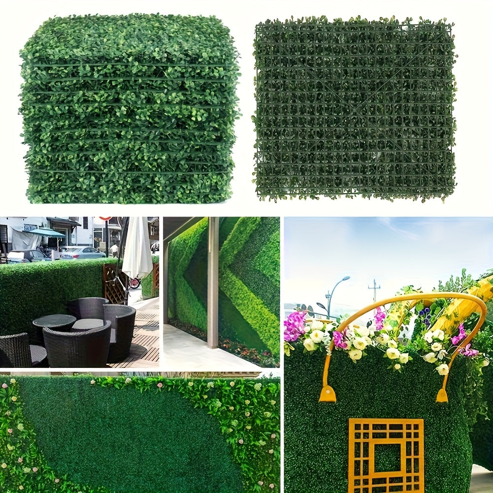 5 paneles de boj artificial, seto verde plástico para exterior, decoración interior/exterior, valla de privacidad, fondo para bodas, paisajismo en hogar y oficina, cada panel mide 39.88 cm x 59.94 cm, resistente al clima, fácil instalación, ideal para Na