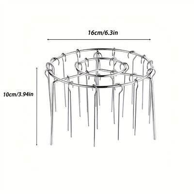 1 Juego de 24 piezas de pinchos de acero inoxidable para freidora de aire, DIY BBQ, para carne y verduras, compatible con freidora de aire de 3.5qt-5.5qt, horno y olla a presión, sin necesidad de voltear, accesorio para freidora