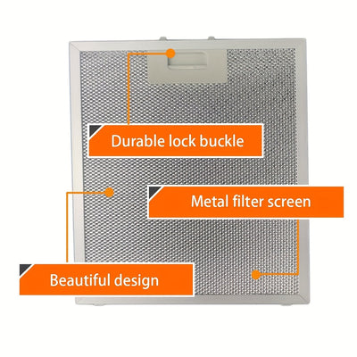1pc Filtro de Campana Extractora TENLUN - Malla Antigrasa Extraíble y Lavable, Construcción Metálica Duradera con Bisagra de Plástico PP para Limpieza Fácil, Compatible con Sistemas de Ventilación de Cocina, Instalación Sencilla